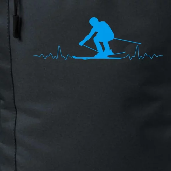 Skier Heartbeat Skiing Lover Fathers Day Funny Gift Daily Commute Backpack