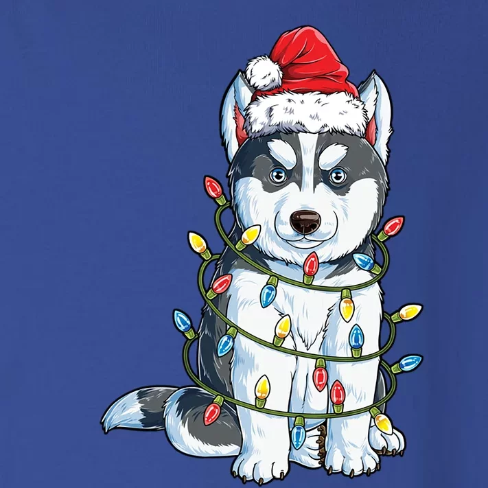 Siberian Husky Santa Christmas Tree Lights Xmas Dog Gift Toddler Long Sleeve Shirt