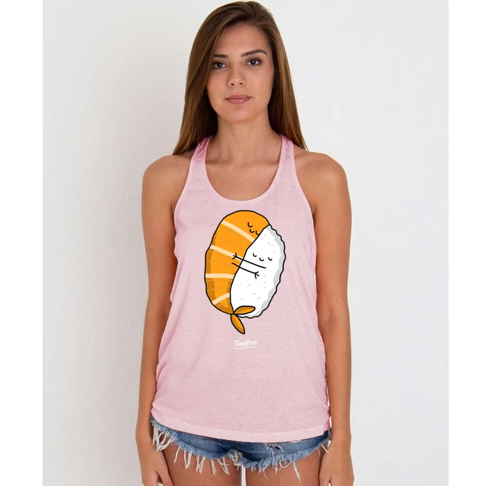 Sushi Hug Sushi Hugging Cute Sushi Lover Cute Gift Women's Knotted Racerback Tank