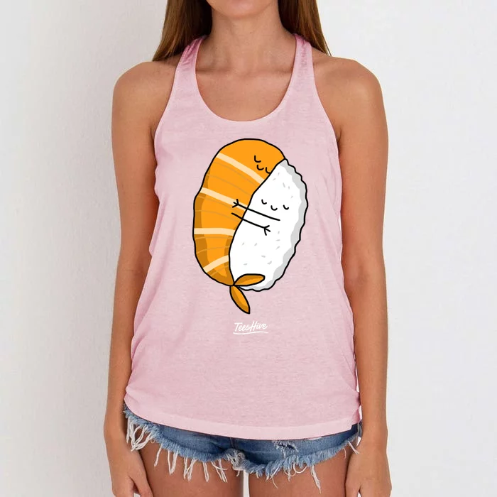 Sushi Hug Sushi Hugging Cute Sushi Lover Cute Gift Women's Knotted Racerback Tank