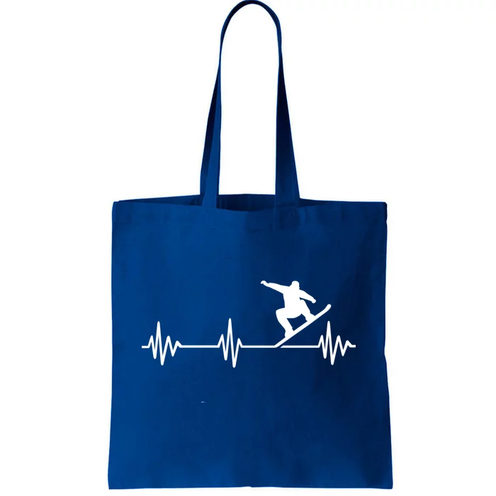 Snowboarder Heartbeat Snowboarding Skiing Gift Tote Bag