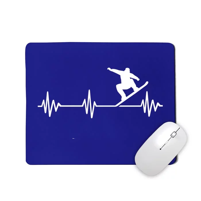 Snowboarder Heartbeat Snowboarding Skiing Gift Mousepad