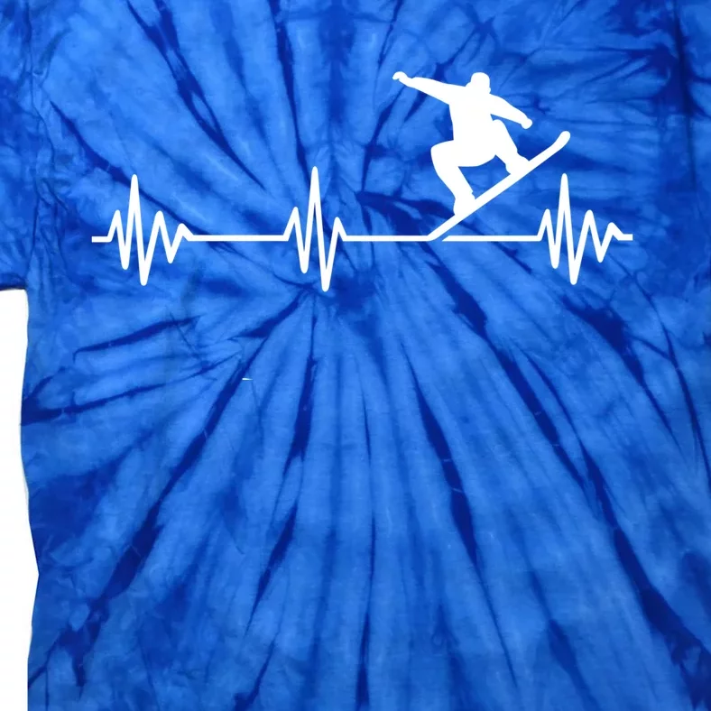 Snowboarder Heartbeat Snowboarding Skiing Gift Tie-Dye T-Shirt