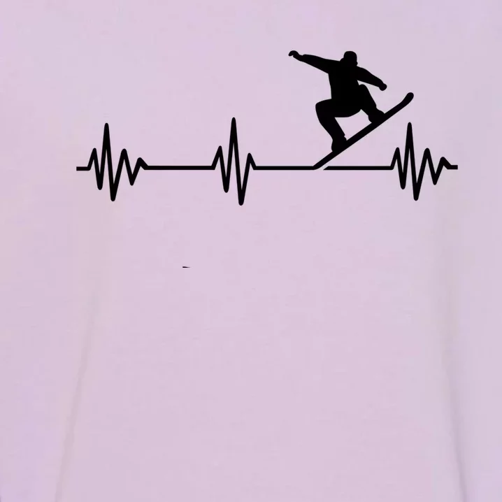 Snowboarder Heartbeat Snowboarding Skiing Gift Garment-Dyed Sweatshirt