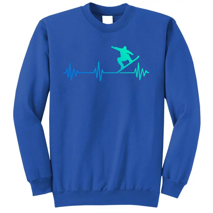 Snowboarder Heartbeat Snowboarding Skiing Gift Tall Sweatshirt