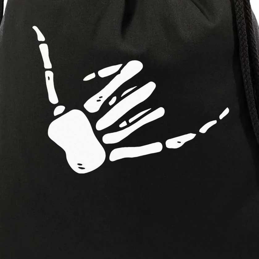 Skeleton Hand Shaka Sign Hang Loose Bones Drawstring Bag