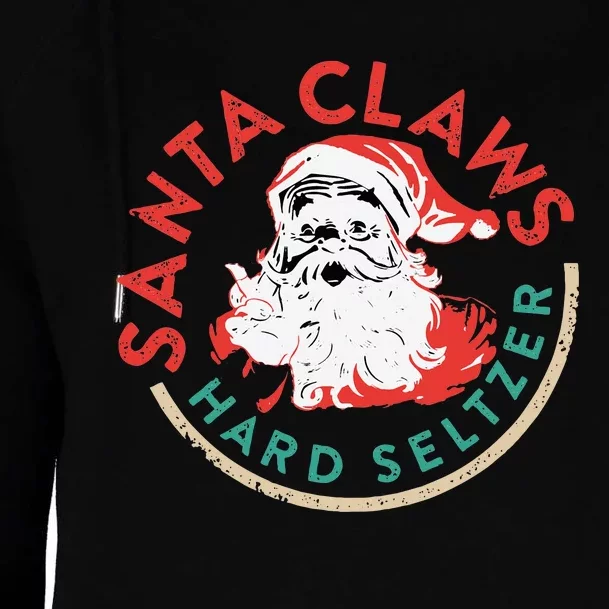 SantaClaws Hard Seltzer Funny Christmas Costume Womens Funnel Neck Pullover Hood