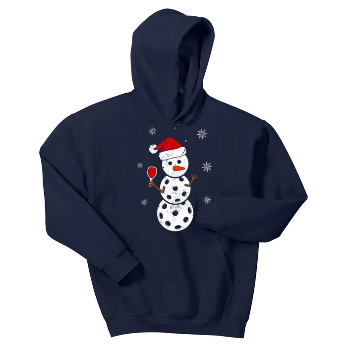 Santa Hat Snowman Gifts For Xmas Funny Pickleball Christmas Kids Hoodie