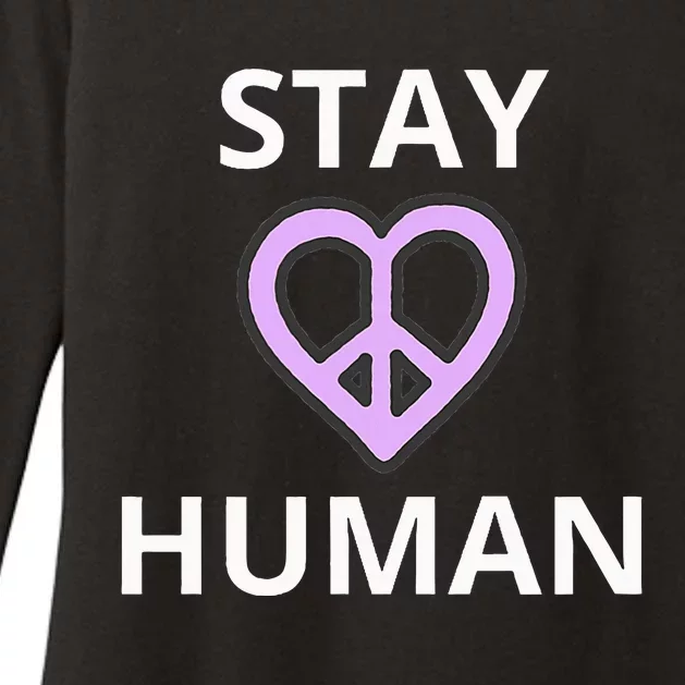 Stay Human Womens CVC Long Sleeve Shirt