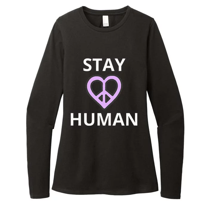 Stay Human Womens CVC Long Sleeve Shirt