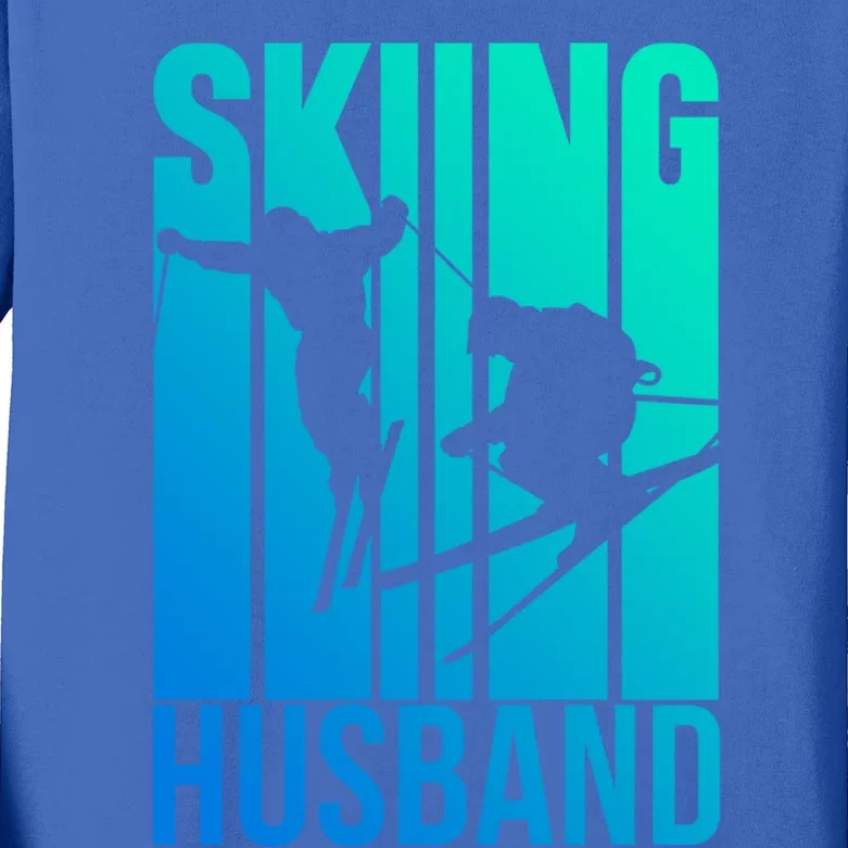 Skiing Husband Ski Skier Skiers Hobby Meaningful Gift Kids Long Sleeve Shirt