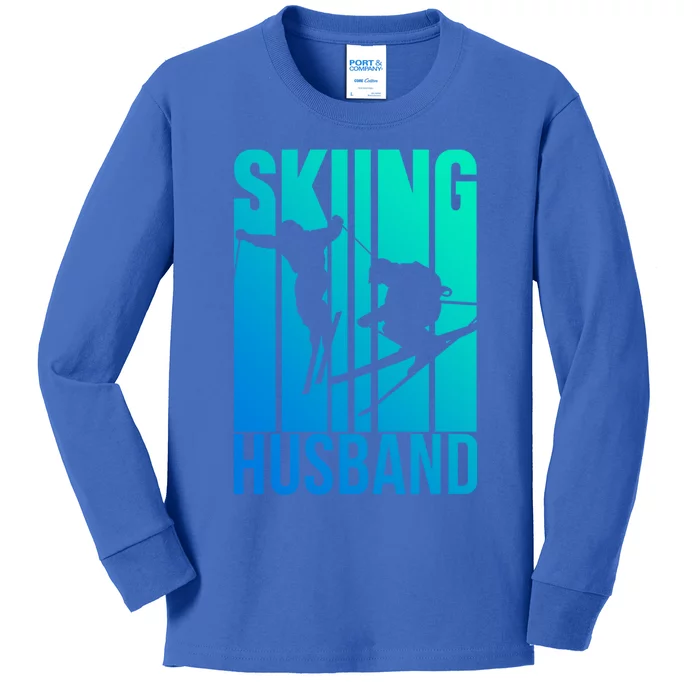 Skiing Husband Ski Skier Skiers Hobby Meaningful Gift Kids Long Sleeve Shirt