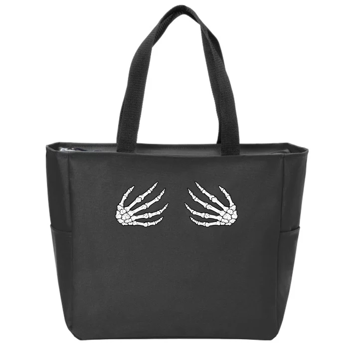 Skeleton Hands Spooky Halloween Rock Band Zip Tote Bag