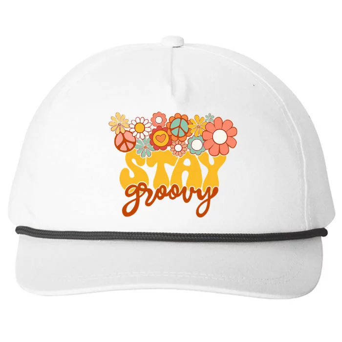 Sunflower Hippie Stay Groovy Positive Mind Happy Life Snapback Five-Panel Rope Hat