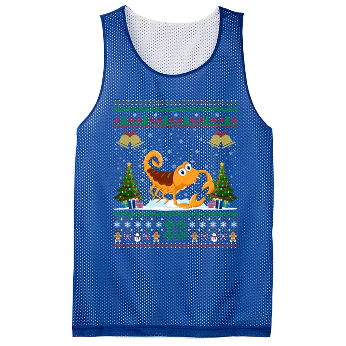 Santa Hat Scorpion Xmas Lighting Ugly Scorpion Christmas Funny Gift Mesh Reversible Basketball Jersey Tank