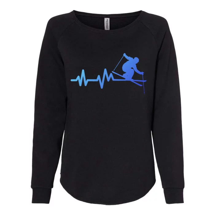 Ski Heartbeat Skiing Skier Gift Womens California Wash Sweatshirt