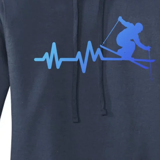 Ski Heartbeat Skiing Skier Gift Women's Pullover Hoodie