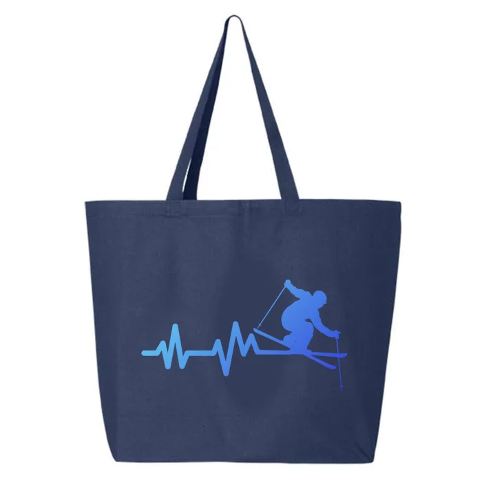 Ski Heartbeat Skiing Skier Gift 25L Jumbo Tote