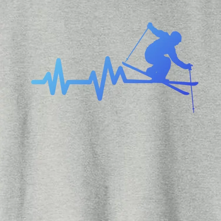 Ski Heartbeat Skiing Skier Gift Women's Crop Top Tee