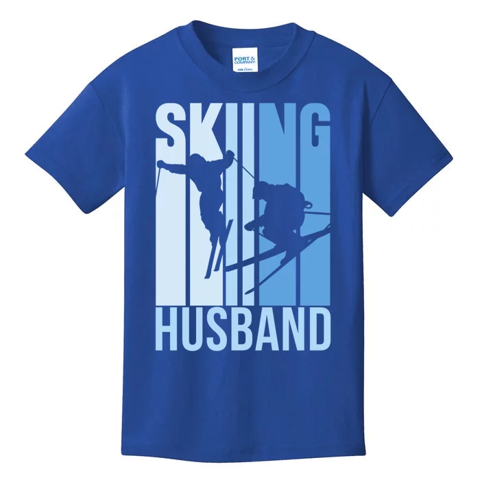 Skiing Husband Ski Skier Skiers Hobby Funny Gift Kids T-Shirt