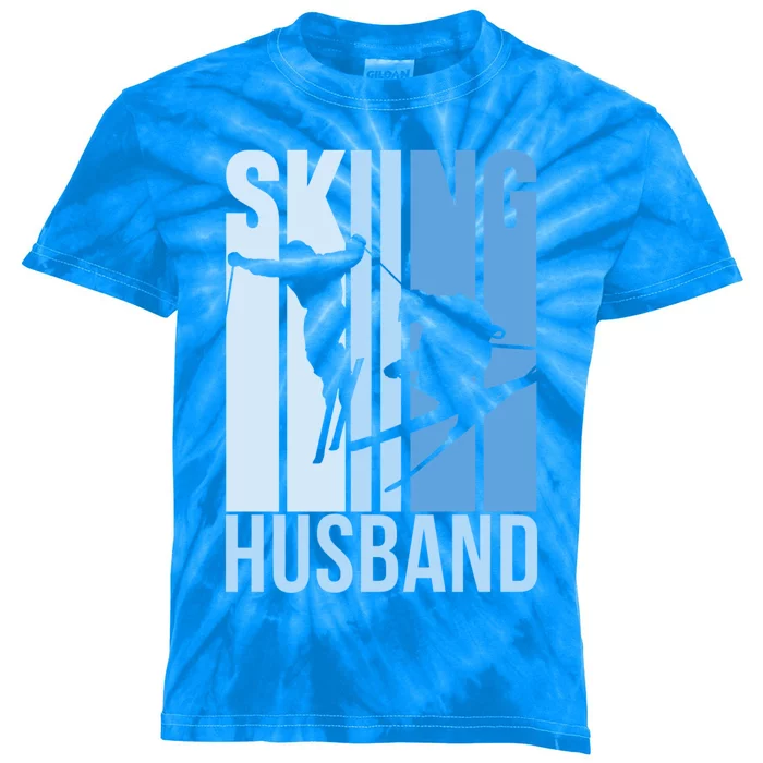 Skiing Husband Ski Skier Skiers Hobby Funny Gift Kids Tie-Dye T-Shirt