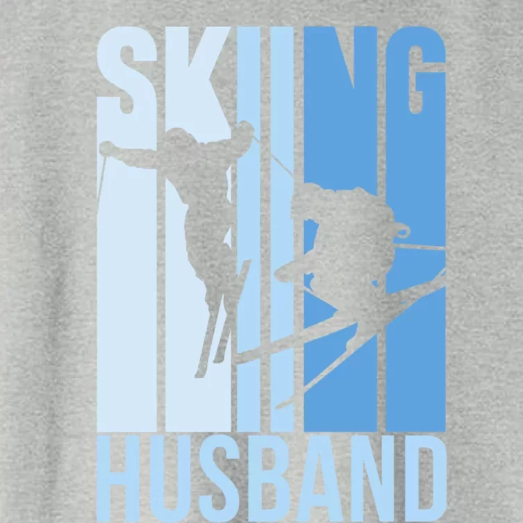 Skiing Husband Ski Skier Skiers Hobby Funny Gift Women's Crop Top Tee