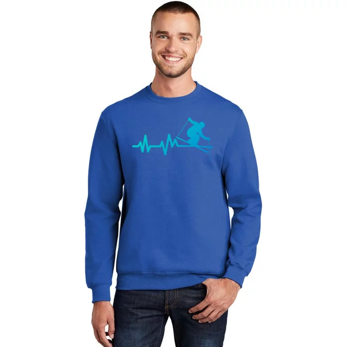 Ski Heartbeat Skiing Skier Gift Tall Sweatshirt