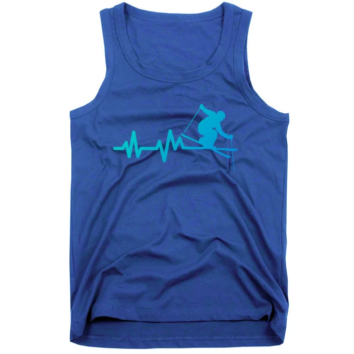 Ski Heartbeat Skiing Skier Gift Tank Top