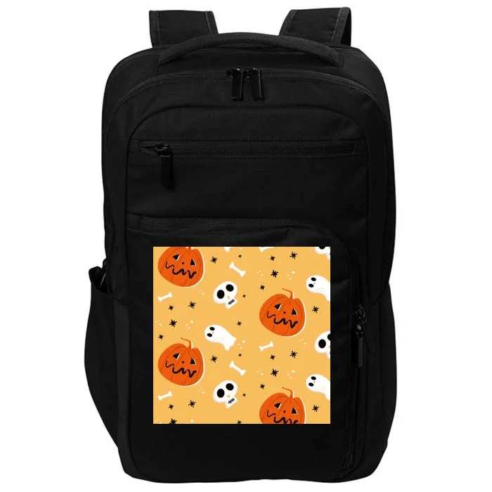 Spooky Halloween Skull Ghost Cartoon Impact Tech Backpack