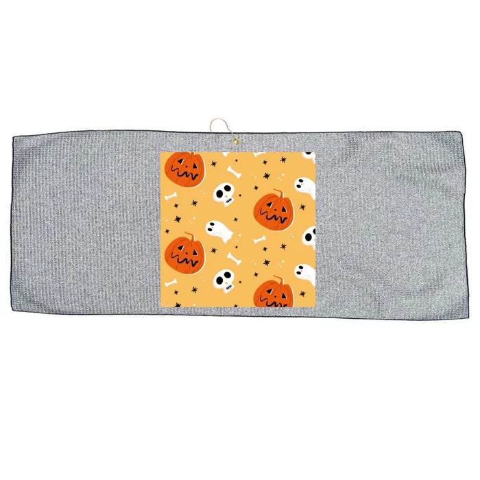 Spooky Halloween Skull Ghost Cartoon Large Microfiber Waffle Golf Towel