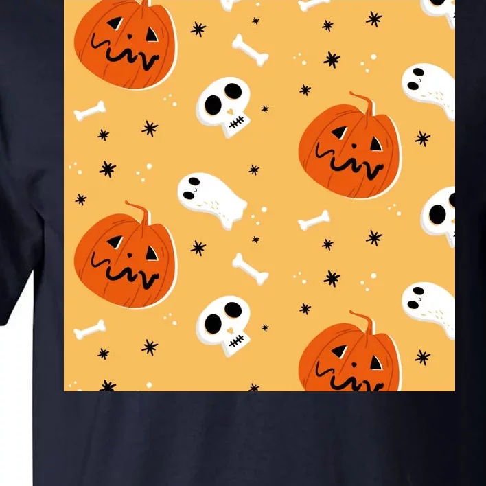 Spooky Halloween Skull Ghost Cartoon Tall T-Shirt