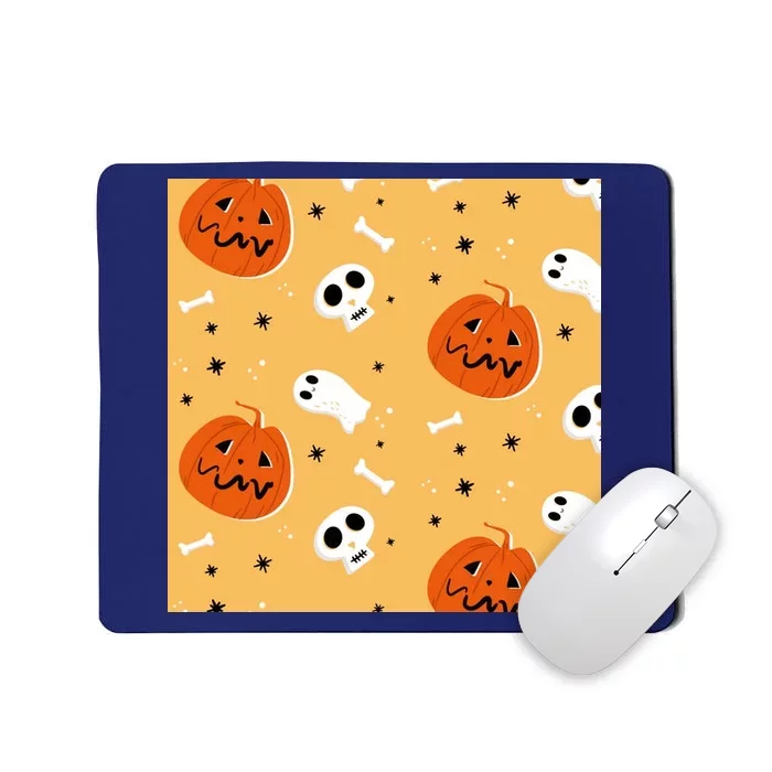 Spooky Halloween Skull Ghost Cartoon Mousepad