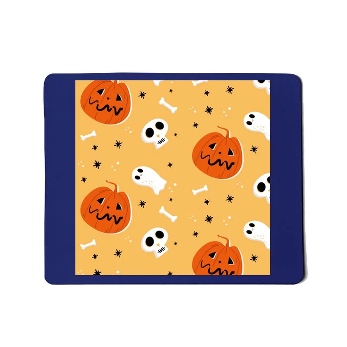 Spooky Halloween Skull Ghost Cartoon Mousepad