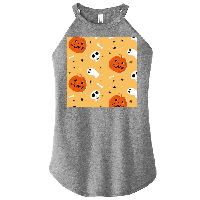 Spooky Halloween Skull Ghost Cartoon Women’s Perfect Tri Rocker Tank