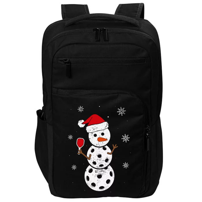 Santa Hat Snowman Gifts For Xmas Funny Pickleball Christmas Impact Tech Backpack