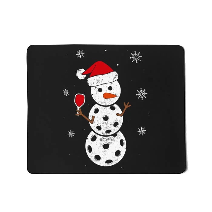 Santa Hat Snowman Gifts For Xmas Funny Pickleball Christmas Mousepad