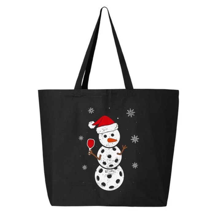 Santa Hat Snowman Gifts For Xmas Funny Pickleball Christmas 25L Jumbo Tote