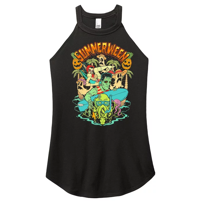 Summerween Happy Summerween Summer Halloween Holiday Women’s Perfect Tri Rocker Tank