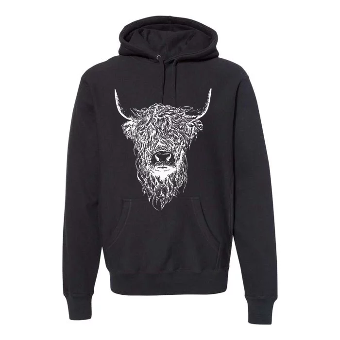 Scottish Highland Scotland Cattle Animal Cow Premium Hoodie