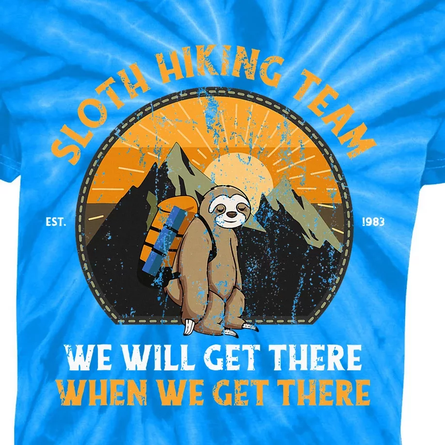 Sloth Hiking Sloth Hiking Team Kids Tie-Dye T-Shirt