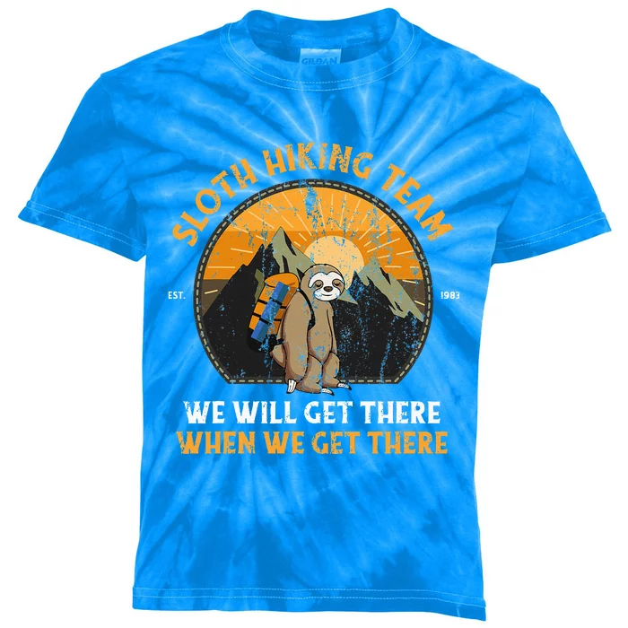 Sloth Hiking Sloth Hiking Team Kids Tie-Dye T-Shirt