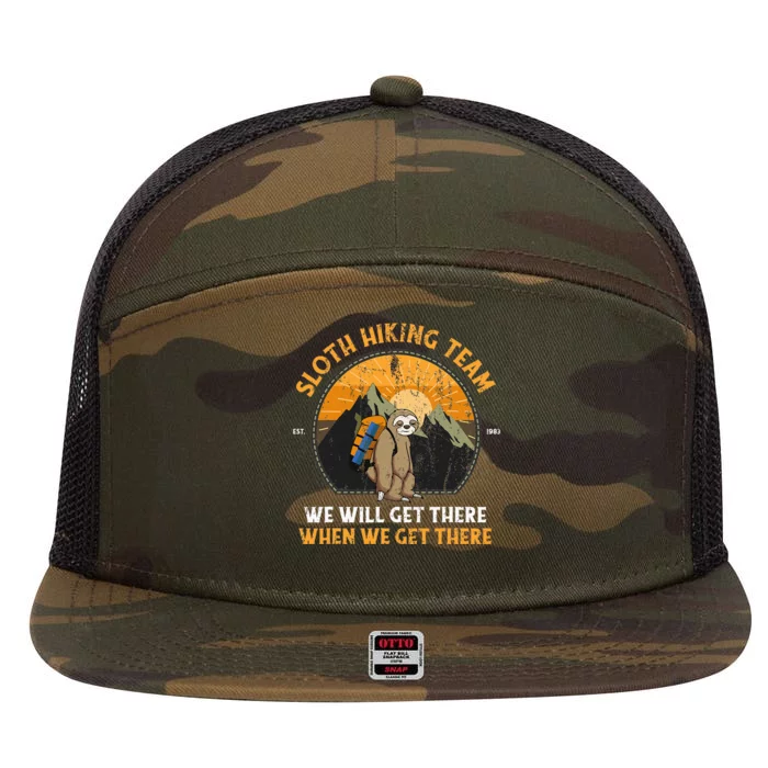 Sloth Hiking Sloth Hiking Team 7 Panel Mesh Trucker Snapback Hat