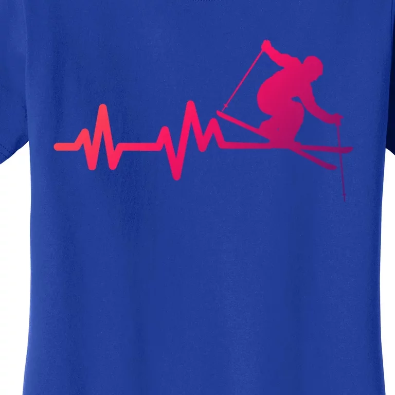 Ski Heartbeat Skiing Skier Gift Women's T-Shirt