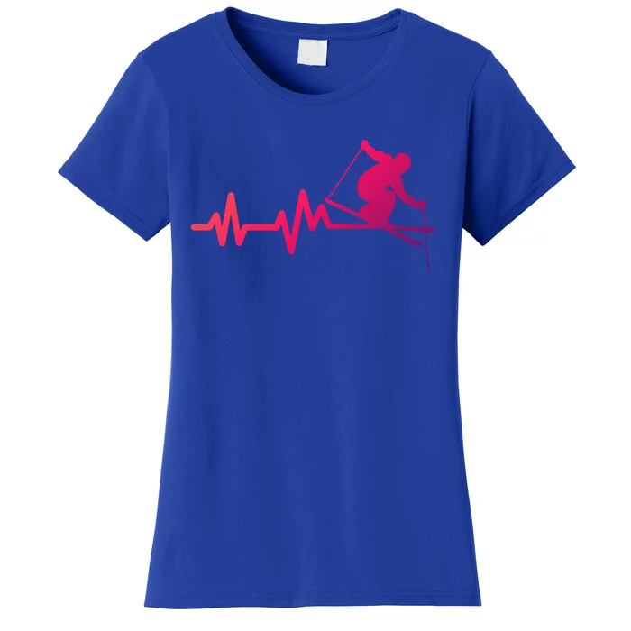 Ski Heartbeat Skiing Skier Gift Women's T-Shirt