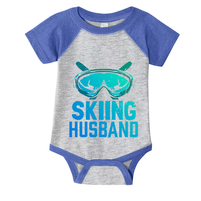 Skiing Husband Ski Winter Skiers Skier Gift Infant Baby Jersey Bodysuit