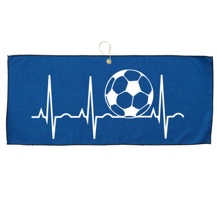 Soccer Heartbeat Soccer Ball Heartbeat Tee Large Microfiber Waffle Golf Towel