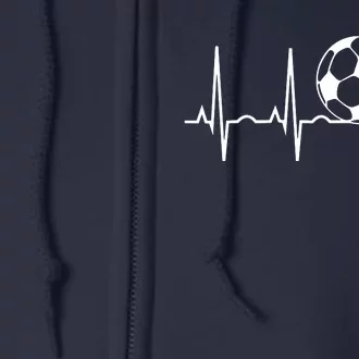 Soccer Heartbeat Soccer Ball Heartbeat Tee Full Zip Hoodie