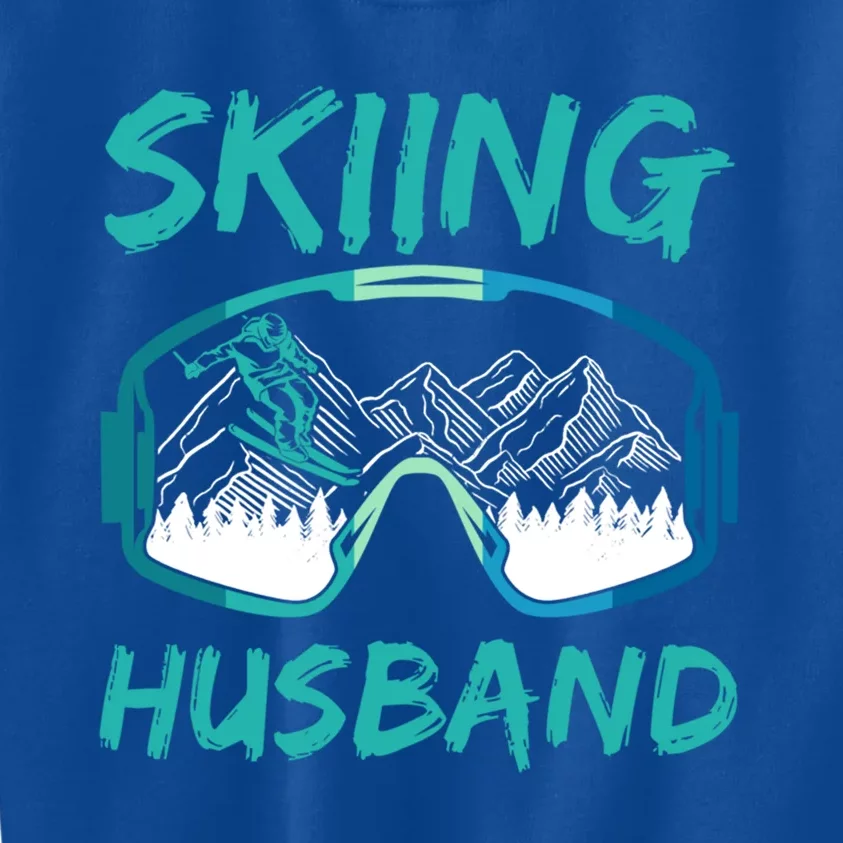 Skiing Husband Skier Lover Winter Sports Ski Great Gift Kids Sweatshirt