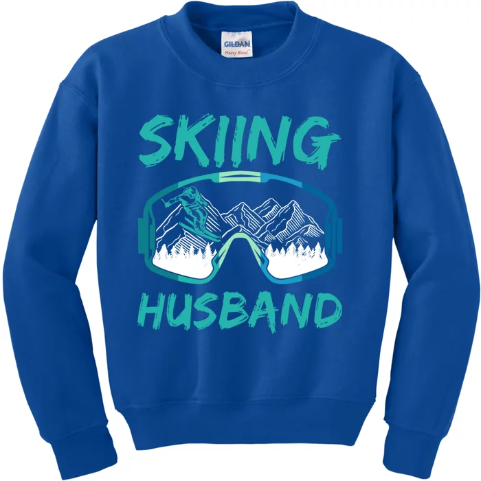 Skiing Husband Skier Lover Winter Sports Ski Great Gift Kids Sweatshirt