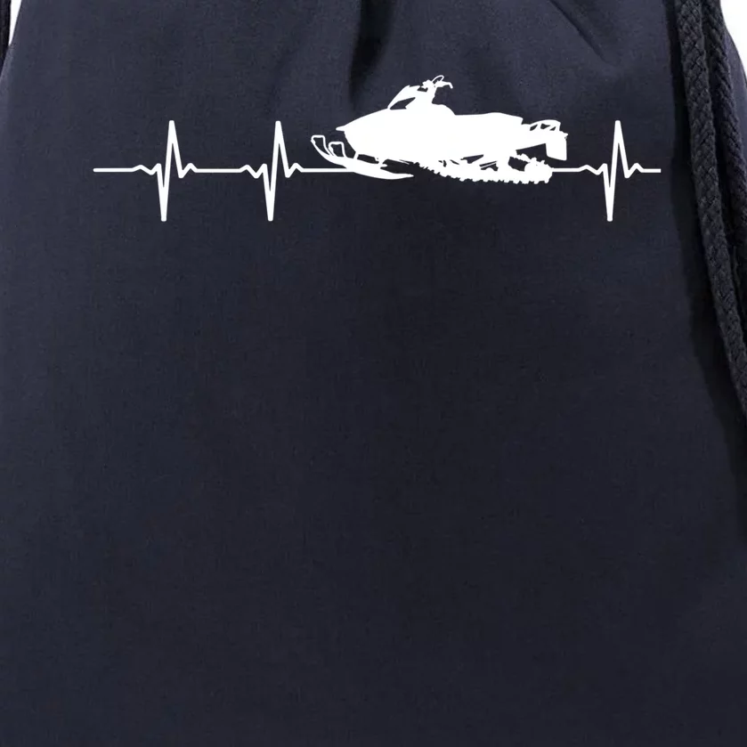 Snowmobile Heartbeat Skiing Lovers Snowmobiling Sport Skiers Gift Drawstring Bag